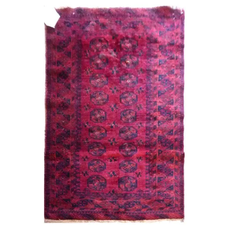 One Of The Kind Afghani Hand-Knotted Rug 3'6" x 5'10"